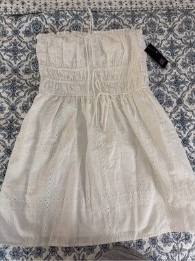 wild fable White Strapless Eyelet Mini Sundress